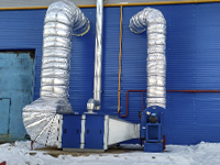 Система воздушного отопления 400 кВт цеха гальваники на заводе в г. Воткинск